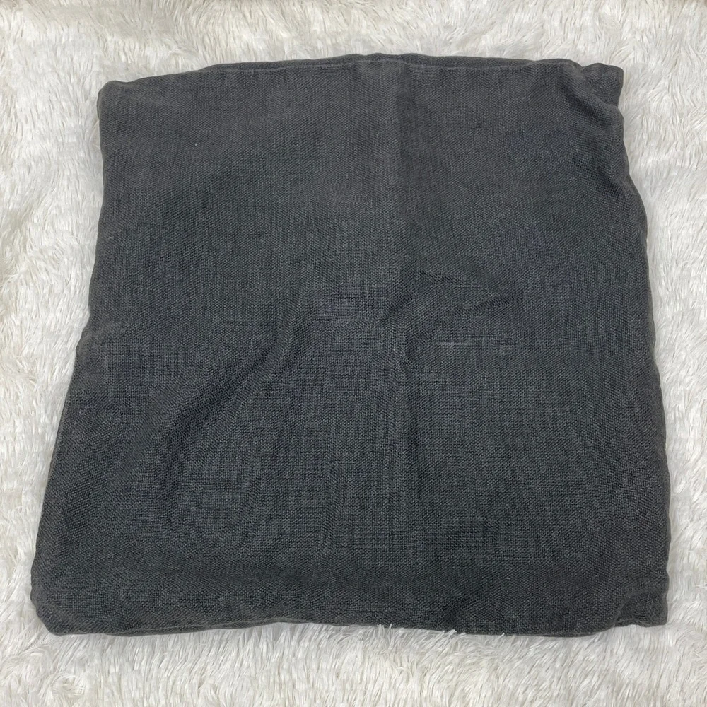 Pottery Barn Linen‎ Pillow Sham Cover Square Gray w/Button 17